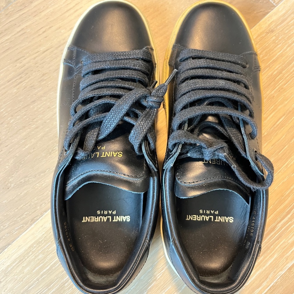 Saint Laurent Black Leather Sneakers